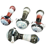 4" Green And White Spiral Hand Pipe - Design May Vary - (1 Count)-Silicone Hand Pipe