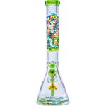 Influenced Brandz X Linda Biggs 15" Beaker Bong - Design May Vary - (1 Count)-Hand Glass, Rigs, & Bubblers