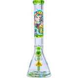 Influenced Brandz X Linda Biggs 15" Beaker Bong - Design May Vary - (1 Count)-Hand Glass, Rigs, & Bubblers