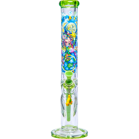 Influenced Brandz X Linda Biggs 15" Straight Bong - Design May Vary - (1 Count)-Hand Glass, Rigs, & Bubblers