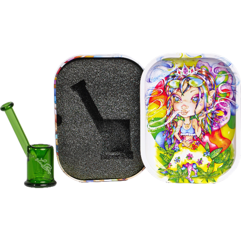 Influenced Brandz X Linda Biggs Bubbler In Tin Case - (1 Count)-Hand Glass, Rigs, & Bubblers