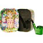 Influenced Brandz X Linda Biggs Sherlock Pipe In Tin Case - (1 Count)-Hand Glass, Rigs, & Bubblers