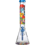 Influenced Brandz X Nicky Davis 15" Beaker Bong - (1 Count)-Hand Glass, Rigs, & Bubblers