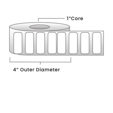 Zebra Direct Thermal Labels - Metrc Label - 1" x 2" - 1" Core / 4" Outer Diameter - (740 Labels)