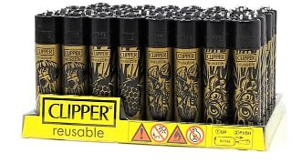 Clipper Jet Flame Lighter - Nebula Design - (48, 240 or 480 Count) 240 Count (5 Displays) - Mj Wholesale