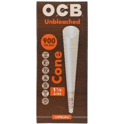 OCB 109mm King Sized Virgin Pre Rolled Unbleached Paper Cones 800/Box